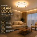 Ver imagem 3 de Plafon Glam Luxury Redondo LED 30W 3000/4000/6500k Autovolt c/ Controle e Memoria