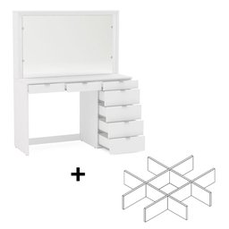 Penteadeira Ditália 7 Gavetas 2 Divisorias Br Uv Acetinado - 1