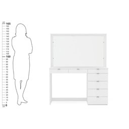 Penteadeira Ditália 7 Gavetas 2 Divisorias Br Uv Acetinado - 7