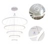 Lustre Pendente Moderno Anéis 5 Aneis Arcos 100cm para Pe Direito Duplo Cor Branco 110v/220v - 1