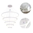 Ver imagem 1 de Lustre Pendente Moderno Anéis 5 Aneis Arcos 100cm para Pe Direito Duplo Cor Branco 110v/220v