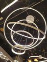 Ver imagem 3 de Lustre Pendente Moderno Anéis 5 Aneis Arcos 100cm para Pe Direito Duplo Cor Branco 110v/220v