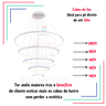 Lustre Pendente Moderno Anéis 5 Aneis Arcos 100cm para Pe Direito Duplo Cor Branco 110v/220v - 2