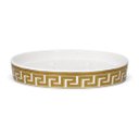 Ver imagem 5 de Jogo para Banheiro e Lavabo em Porcelana Branco com Dourado 5 Peças