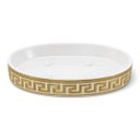 Ver imagem 3 de Jogo para Banheiro e Lavabo em Porcelana Branco com Dourado 5 Peças