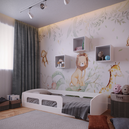 Cama Montessoriana Solteiro Jardim Com Protecao  - 2