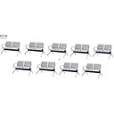 Ver imagem 1 de Kit com 9 Cadeiras Longarina Aeroporto Cromada 2 Lugares