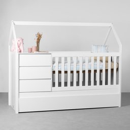 Berço Casinha Alice 4 em 1 - Branco Abra Casa - 1