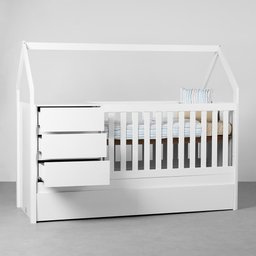 Berço Casinha Alice 4 em 1 - Branco Abra Casa - 5