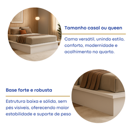 Cama Casal Queen Minimalista - 5