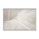 Ver imagem 1 de Quadro Decorativo - Folha Tropical Branca Bege Abstrata Flnt088 - Tela Canvas - 60x40cm