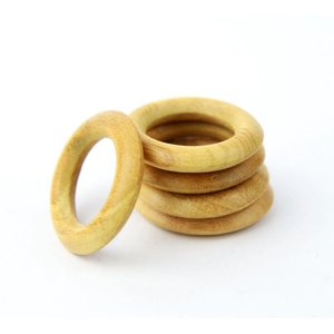 Argola de Madeira Marfim | 48 Mm Pacote com 50 Unidades