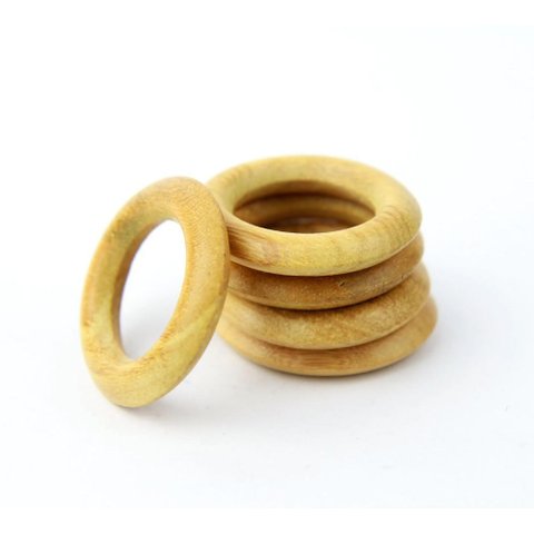 Argola de Madeira Marfim | 48 Mm Pacote com 50 Unidades