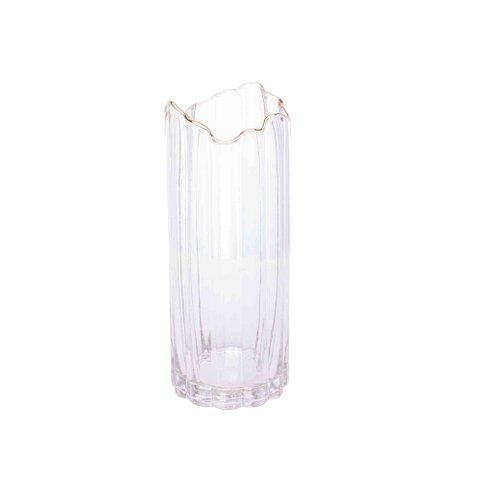 Vaso de Vidro com Borda Dourada 10x25 cm Wolff Rojemac 29101
