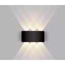 Ver imagem 2 de Arandela Led 8w Lente 8 Fachos Preta 3000k Quente Externa Bivolt