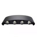 Ver imagem 3 de Arandela Led 8w Lente 8 Fachos Preta 3000k Quente Externa Bivolt