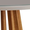 Ver imagem 2 de Mesa de Jantar Redonda Madeira Ripada Tampo Laca com Vidro - Rota:130cm