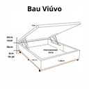 Ver imagem 3 de Cama Box Baú Viúvo Blindado com Pistão a Gás - Linhão - Turim Milão Branco
