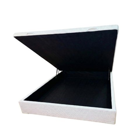 Cama Box Baú Viúvo Blindado com Pistão a Gás - Linhão - Turim Milão Branco