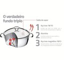 Ver imagem 3 de Jogo de 4 Panelas Tramontina Allegra Aço Inox Fundo Triplo Tampas Inox