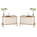 Ver imagem 1 de Jogo de Mesa de Cabeceira Sofia Off White Nature Bronze