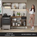 Ver imagem 6 de Armário de Cozinha Compacta 165cm Rustic/Preto Emilly Madesa 03