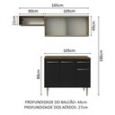 Ver imagem 4 de Armário de Cozinha Compacta 165cm Rustic/Preto Emilly Madesa 03