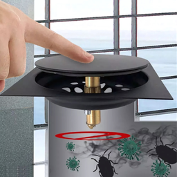 Ralo Click 15x15 Quadrado Preto Fosco + Porta Grelha Inox:preto Fosco - 7
