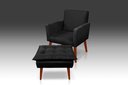 Ver imagem 1 de Kit Poltrona Nina com Puff Opala Suede Preto - Pandora Decor - Casa da Poltrona