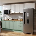 Ver imagem 3 de Cozinha Completa 6PÇS 9 Pts 3 Gav Iluminata Verde/Bco/Ebano