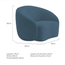 Ver mais imagens de Kit Sofá 3 Lugares 200cm e 2 Poltronas Orgânico Luxo Recepção Sala de Estar e Tv Amore Linho Azul Ro