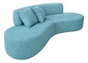 Ver imagem 1 de Sofá Virginia 250cm Luxo Sala Salão 3 Lugares Bouclé:azul-turquesa/liso