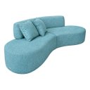 Ver imagem 1 de Sofá Virginia 250cm Luxo Sala Salão 3 Lugares Bouclé:azul-turquesa/liso