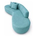 Ver imagem 4 de Sofá Virginia 250cm Luxo Sala Salão 3 Lugares Bouclé:azul-turquesa/liso