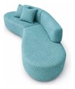 Ver imagem 4 de Sofá Virginia 250cm Luxo Sala Salão 3 Lugares Bouclé:azul-turquesa/liso
