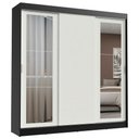 Ver imagem 2 de Guarda-Roupa Casal Madesa Kansas 3 Portas de Correr com Espelhos 3 Gavetas Preto/Branco Cor:Preto/Br