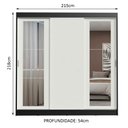 Ver imagem 3 de Guarda-Roupa Casal Madesa Kansas 3 Portas de Correr com Espelhos 3 Gavetas Preto/Branco Cor:Preto/Br