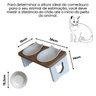 Comedouro Bebedouro Gato Duplo Elevado Pet Mdf - Porcelana Felino - 3