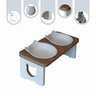 Comedouro Bebedouro Gato Duplo Elevado Pet Mdf - Porcelana Felino - 2