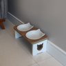Comedouro Bebedouro Gato Duplo Elevado Pet Mdf - Porcelana Felino - 6