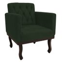 Ver imagem 1 de Poltrona Decorativa Classic Pés Luiz Xv Linho - Doce Sonho Móveis Verde