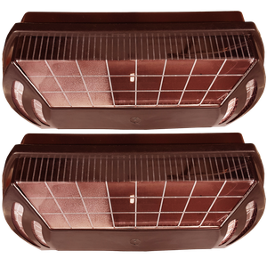 Kit 2 Luminária Tipo Tartaruga Retangular de Polimero Pp:liso/marrom/110/221