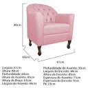 Ver imagem 4 de Kit Diva Recamier Diana 185cm Lado Esquerdo e 02 Poltronas Julia Suede Rosa Bebê - ADJ Decor