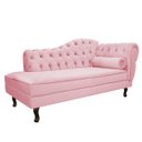 Ver imagem 5 de Kit Diva Recamier Diana 185cm Lado Esquerdo e 02 Poltronas Julia Suede Rosa Bebê - ADJ Decor