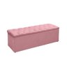 Kit Recamier Baú e Cabeceira Lana para Cama Box Solteiro 90 Cm - Sv Decor:rosa - 3
