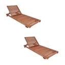 Ver imagem 1 de Conjunto 2 Espreguiçadeiras Madeira Maciça Roma 