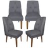 Cadeira Sala de Jantar Kit 4 Maria Suede Cinza - Majú Decor - 1