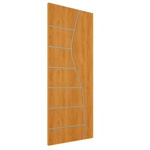 Porta de Madeira Frisada U.v 210cm X 70cm - R10s:cerejeira