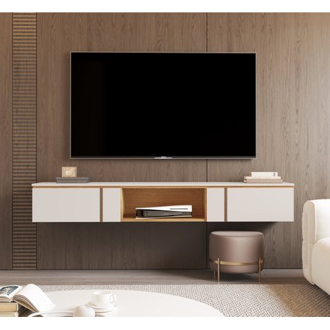 o Rack Suspenso Decor 1.8 Giga para TV até 72 Polegadas em Couro