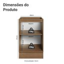 Ver imagem 2 de Balcão de Cozinha 50cm 1 Porta (sem Tampo) Rustic/preto Agata Madesa